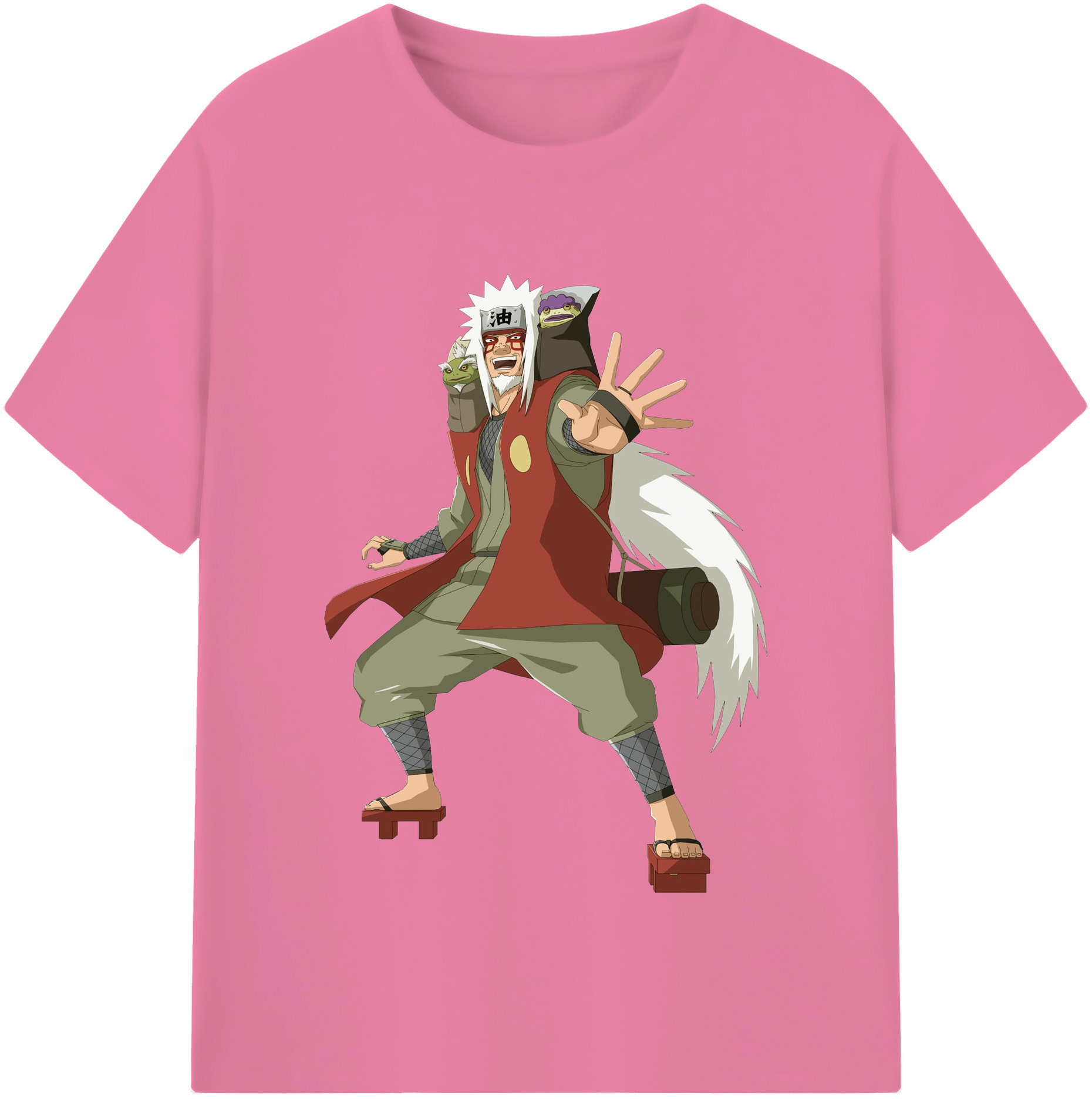 （画像用） NARUTO -ナルト- 自来也（じらいや） Jiraiya 綿100％半袖Tシャツ（フロントプリント）